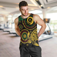 Vanuatu Personalized Aboriginal Arts Men Tank Top Turtle and Iguana Special - Polynesian Pride