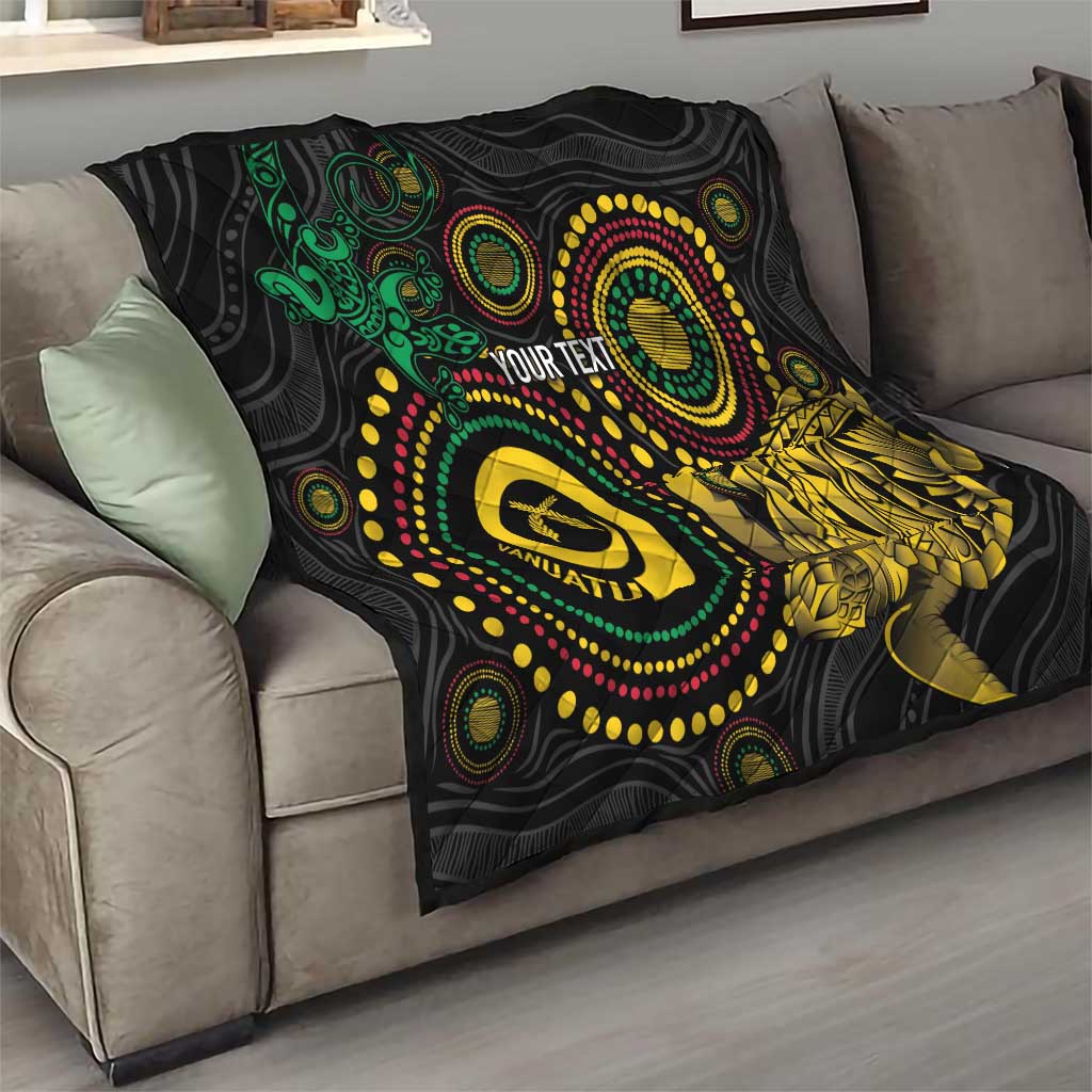 Vanuatu Personalized Aboriginal Arts Quilt Turtle and Iguana Special - Polynesian Pride