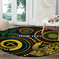 Vanuatu Personalized Aboriginal Arts Round Carpet Turtle and Iguana Special - Polynesian Pride