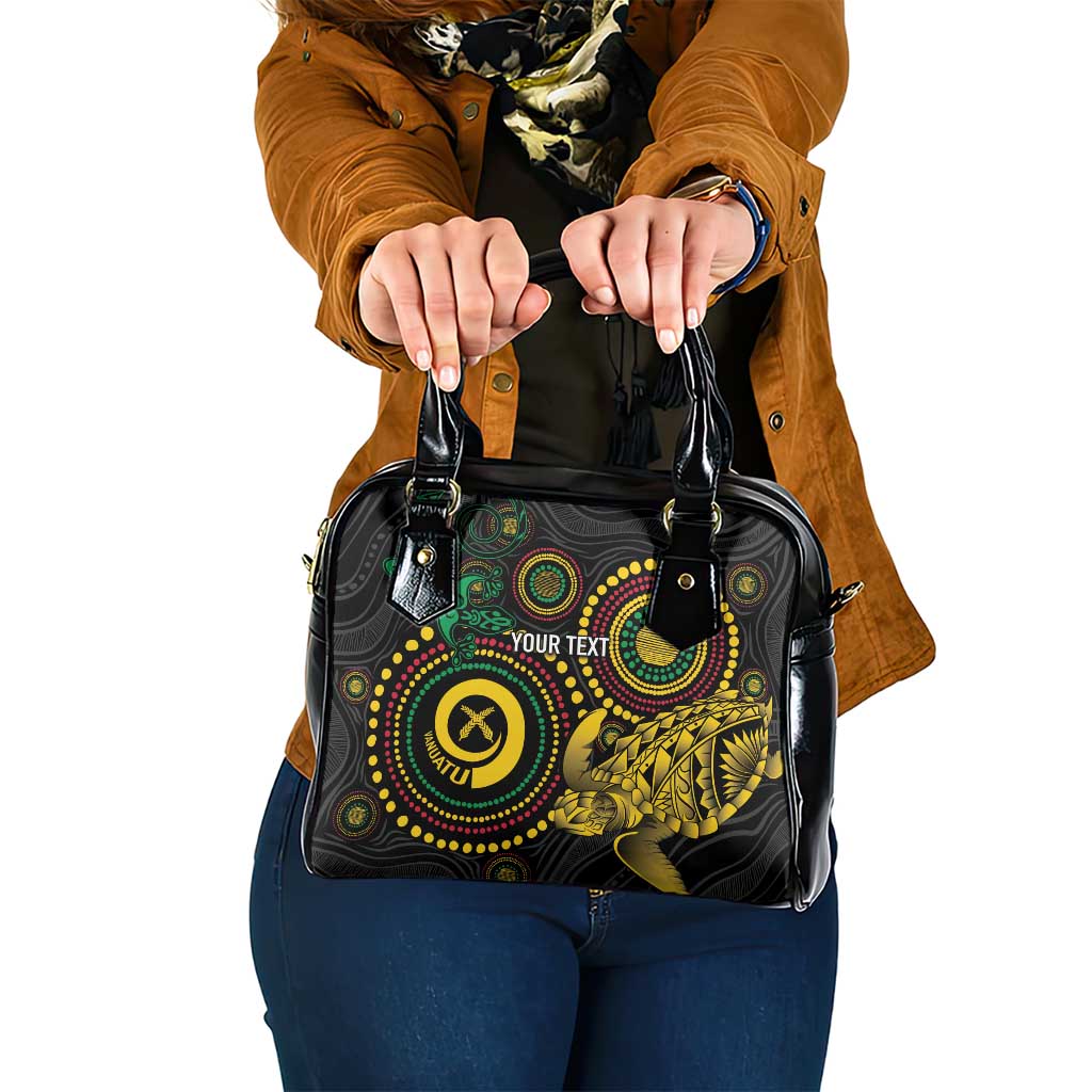 Vanuatu Personalized Aboriginal Arts Shoulder Handbag Turtle and Iguana Special - Polynesian Pride