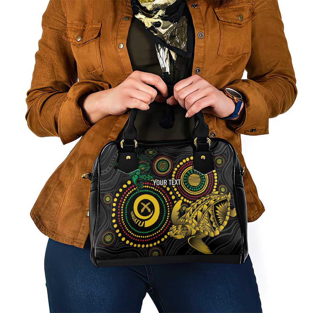 Vanuatu Personalized Aboriginal Arts Shoulder Handbag Turtle and Iguana Special - Polynesian Pride