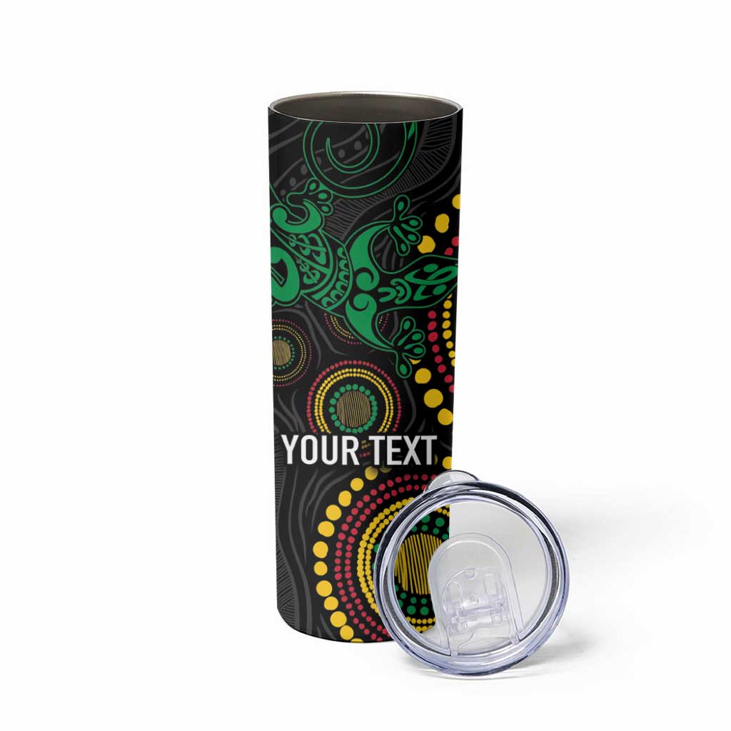 Vanuatu Personalized Aboriginal Arts Skinny Tumbler Turtle and Iguana Special LT7 - Polynesian Pride