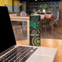 Vanuatu Personalized Aboriginal Arts Skinny Tumbler Turtle and Iguana Special LT7 - Polynesian Pride