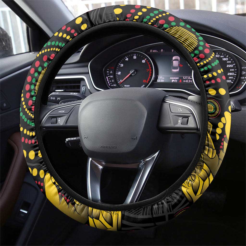 Vanuatu Aboriginal Arts Steering Wheel Cover Turtle and Iguana Special - Polynesian Pride