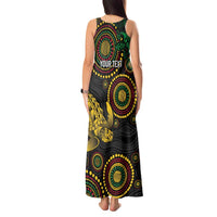 Vanuatu Personalized Aboriginal Arts Tank Maxi Dress Turtle and Iguana Special - Polynesian Pride