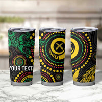 Vanuatu Personalized Aboriginal Arts Tumbler Cup Turtle and Iguana Special - Polynesian Pride