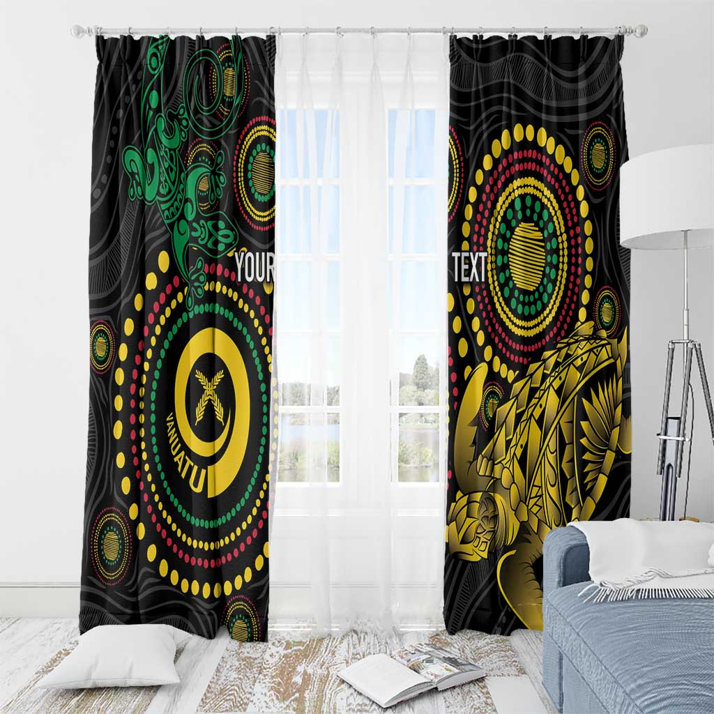 Vanuatu Personalized Aboriginal Arts Window Curtain Turtle and Iguana Special - Polynesian Pride