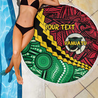 Vanuatu Personalized Tribal Beach Blanket Aboriginal Inspired Mix Style - Polynesian Pride