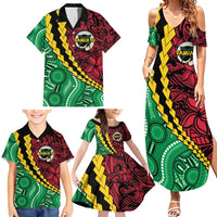 Vanuatu Personalized Tribal Family Matching Summer Maxi Dress and Hawaiian Shirt Aboriginal Inspired Mix Style LT7 - Polynesian Pride