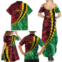 Vanuatu Personalized Tribal Family Matching Summer Maxi Dress and Hawaiian Shirt Aboriginal Inspired Mix Style LT7 - Polynesian Pride