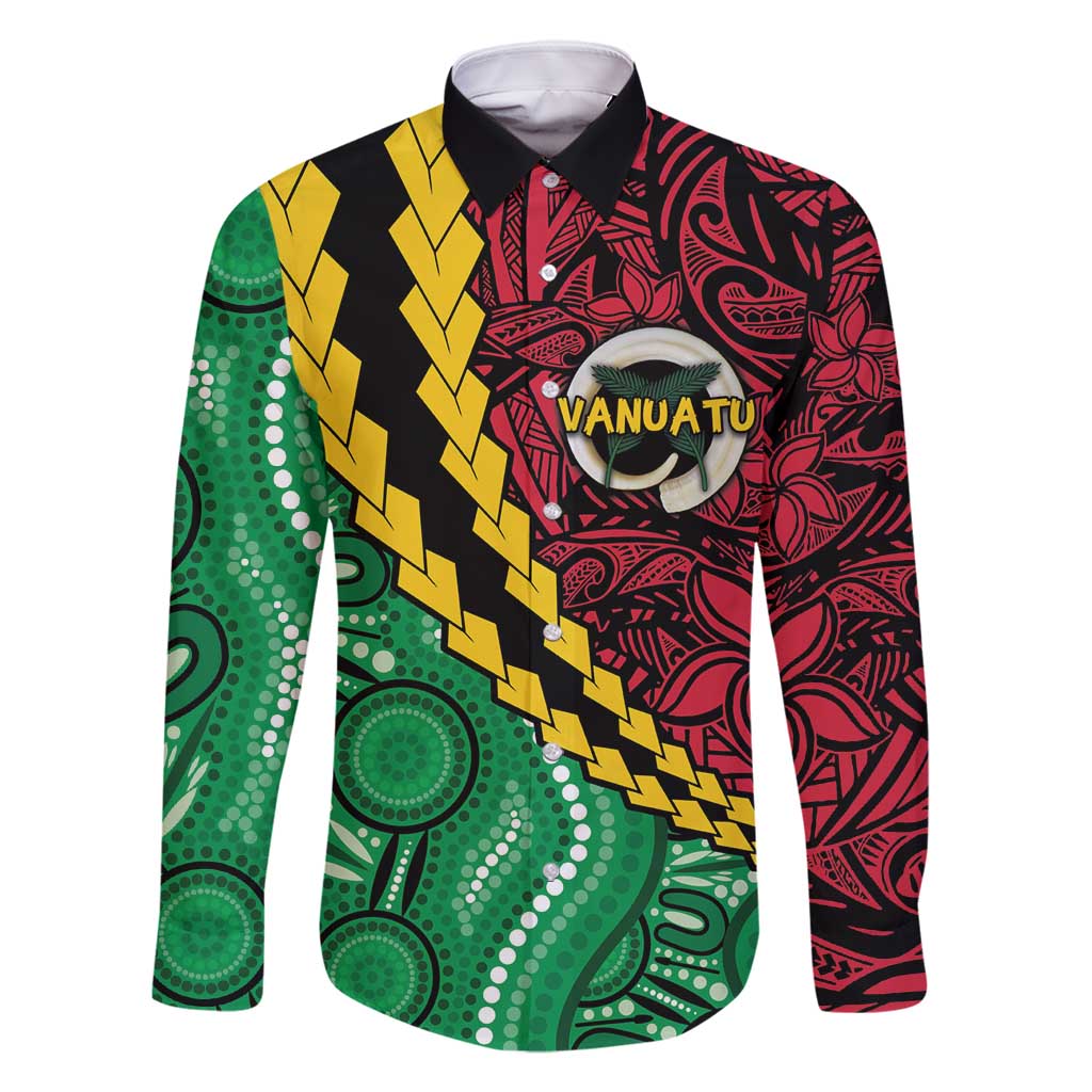 Vanuatu Personalized Tribal Family Matching Summer Maxi Dress and Hawaiian Shirt Aboriginal Inspired Mix Style LT7 Dad's Shirt - Long Sleeve Colorful - Polynesian Pride