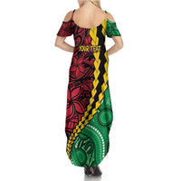 Vanuatu Personalized Tribal Family Matching Summer Maxi Dress and Hawaiian Shirt Aboriginal Inspired Mix Style LT7 - Polynesian Pride