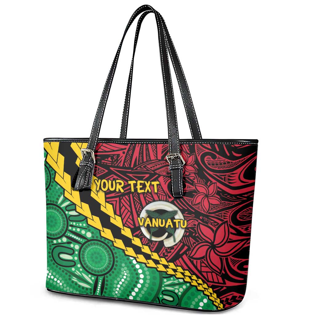 Vanuatu Personalized Tribal Leather Tote Bag Aboriginal Inspired Mix Style - Polynesian Pride