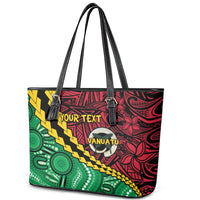 Vanuatu Personalized Tribal Leather Tote Bag Aboriginal Inspired Mix Style - Polynesian Pride