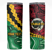 Vanuatu Personalized Tribal Skinny Tumbler Aboriginal Inspired Mix Style LT7 Colorful - Polynesian Pride