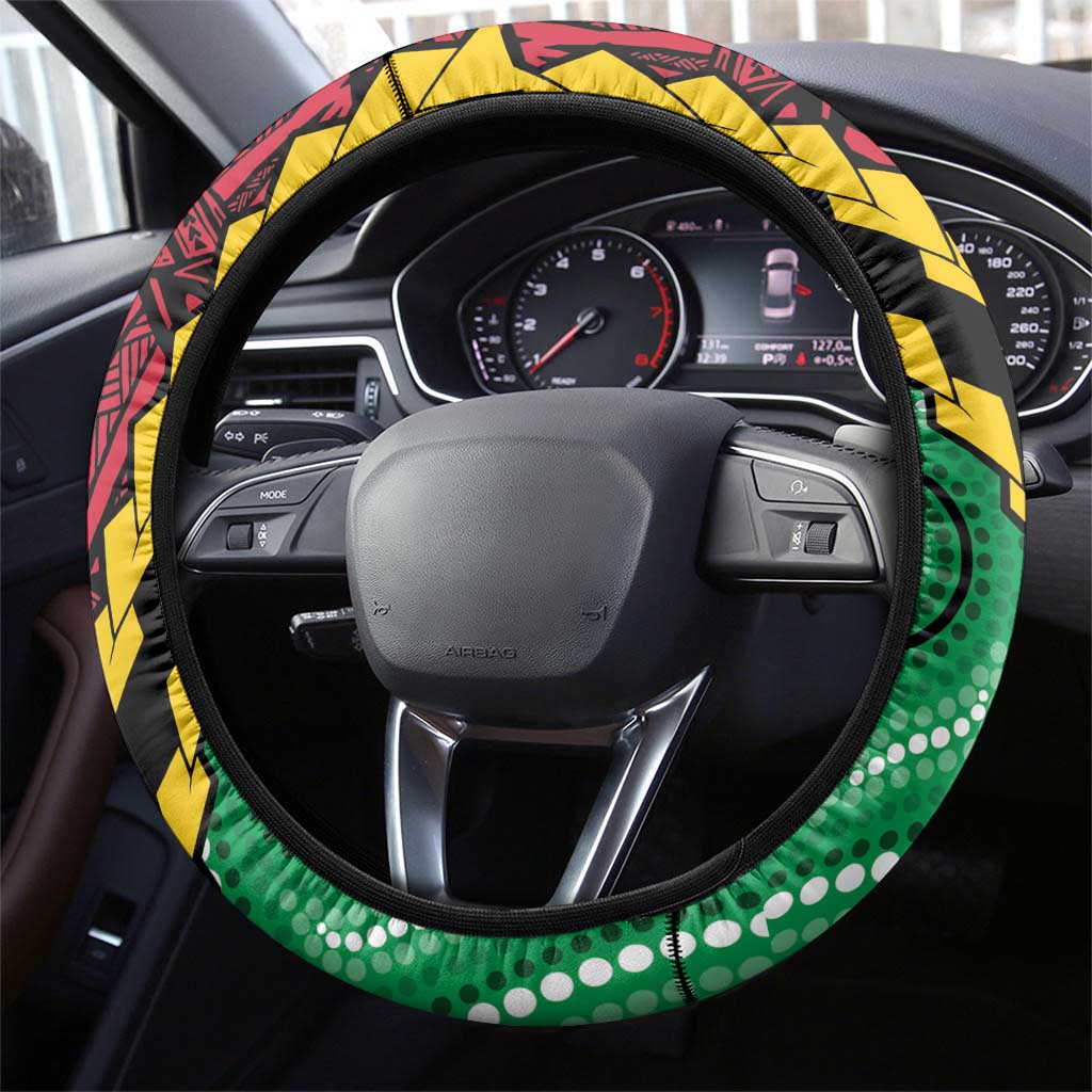 Vanuatu Tribal Steering Wheel Cover Aboriginal Inspired Mix Style - Polynesian Pride