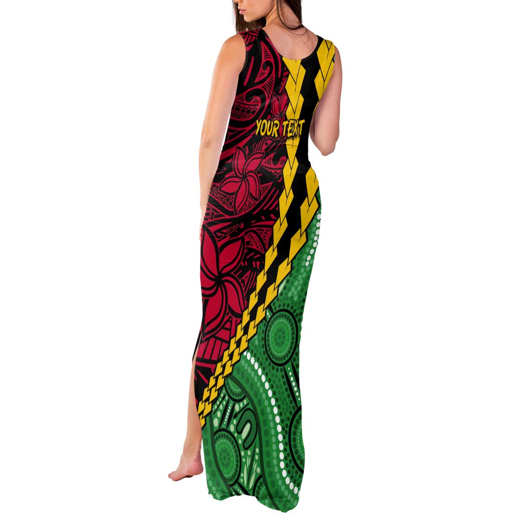 Vanuatu Personalized Tribal Tank Maxi Dress Aboriginal Inspired Mix Style - Polynesian Pride