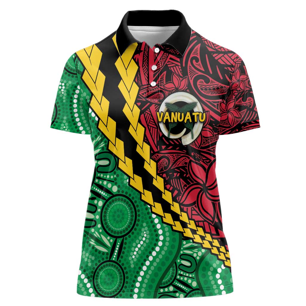 Vanuatu Personalized Tribal Women Polo Shirt Aboriginal Inspired Mix Style - Polynesian Pride
