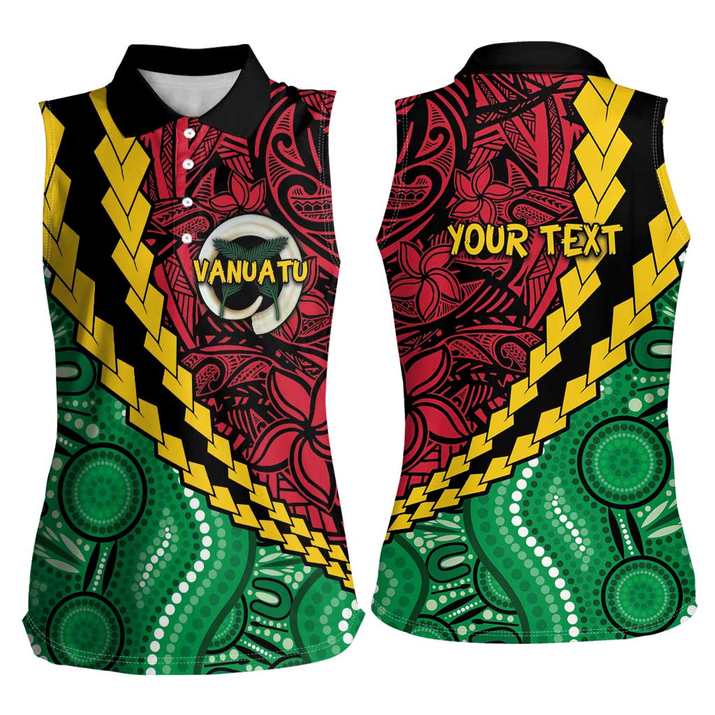 Vanuatu Personalized Tribal Women Sleeveless Polo Shirt Aboriginal Inspired Mix Style LT7 - Polynesian Pride