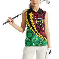Vanuatu Personalized Tribal Women Sleeveless Polo Shirt Aboriginal Inspired Mix Style LT7 - Polynesian Pride