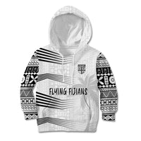 Personalised Fiji Rugby Kid Hoodie Kaiviti WC 2023 Jersey Replica - White LT7 Hoodie White - Polynesian Pride