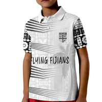Personalised Fiji Rugby Kid Polo Shirt Kaiviti WC 2023 Jersey Replica - White LT7 Kid White - Polynesian Pride