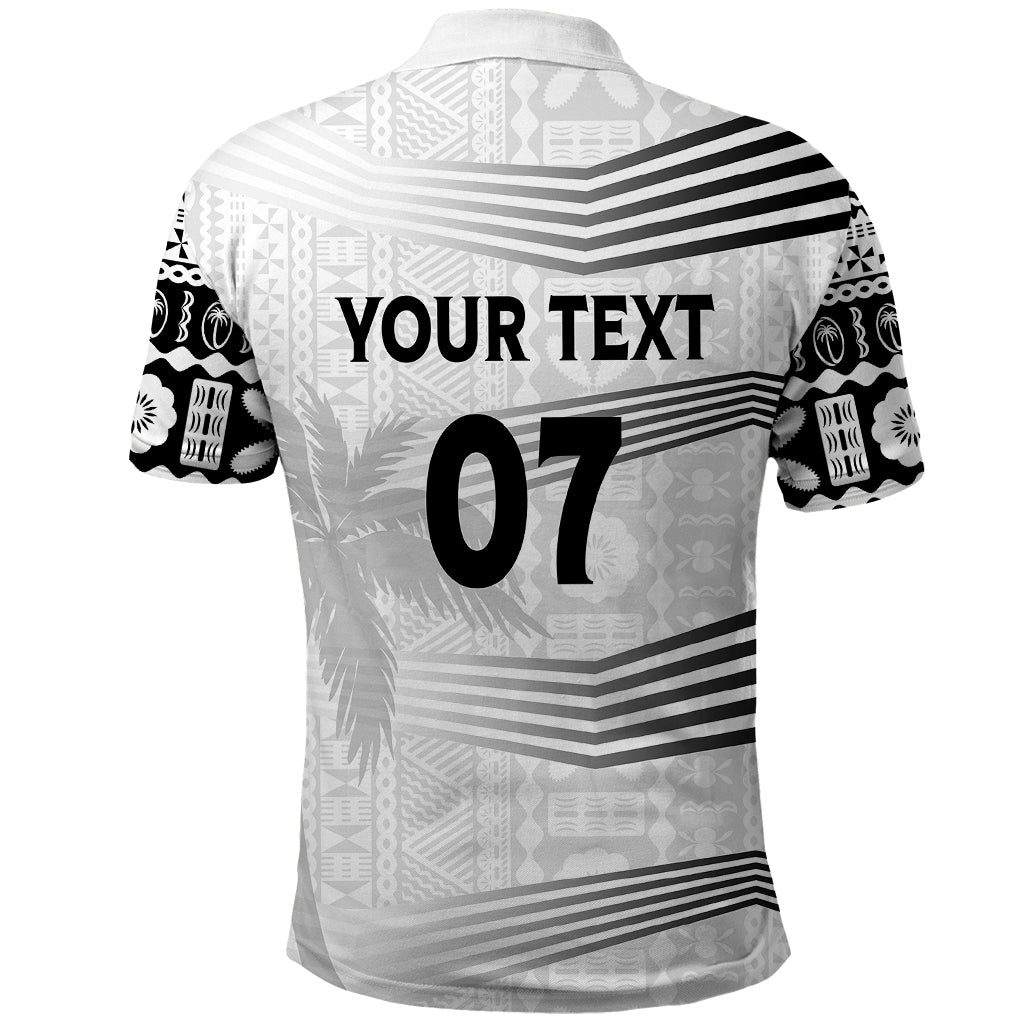Personalised Fiji Rugby Polo Shirt Kaiviti WC 2023 Jersey Replica - White LT7 - Polynesian Pride