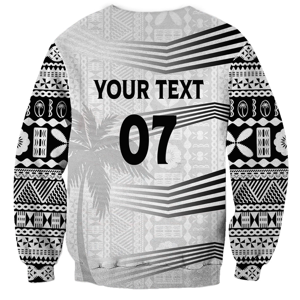 Personalised Fiji Rugby Sweatshirt Kaiviti WC 2023 Jersey Replica - White LT7 - Polynesian Pride
