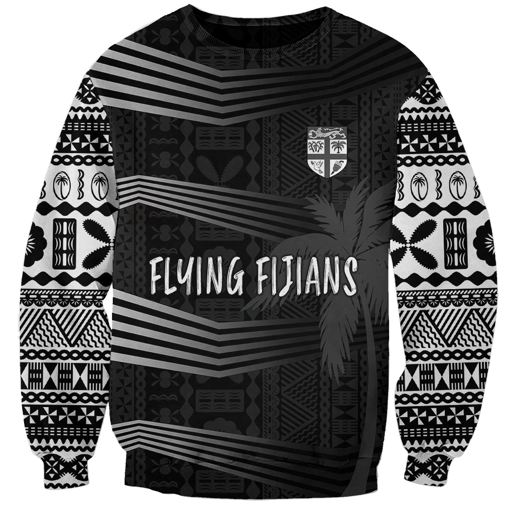 Personalised Fiji Rugby Sweatshirt Kaiviti WC 2023 Jersey Replica - Black LT7 Unisex Black - Polynesian Pride
