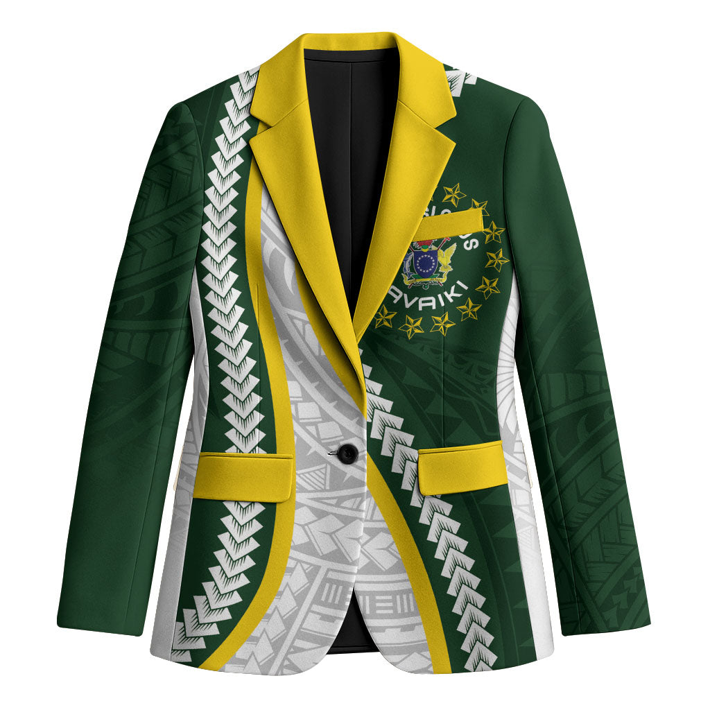 Cook Islands Rugby Personalized Avaiki Blazer GO Kuki LT7 Unisex Green - Polynesian Pride