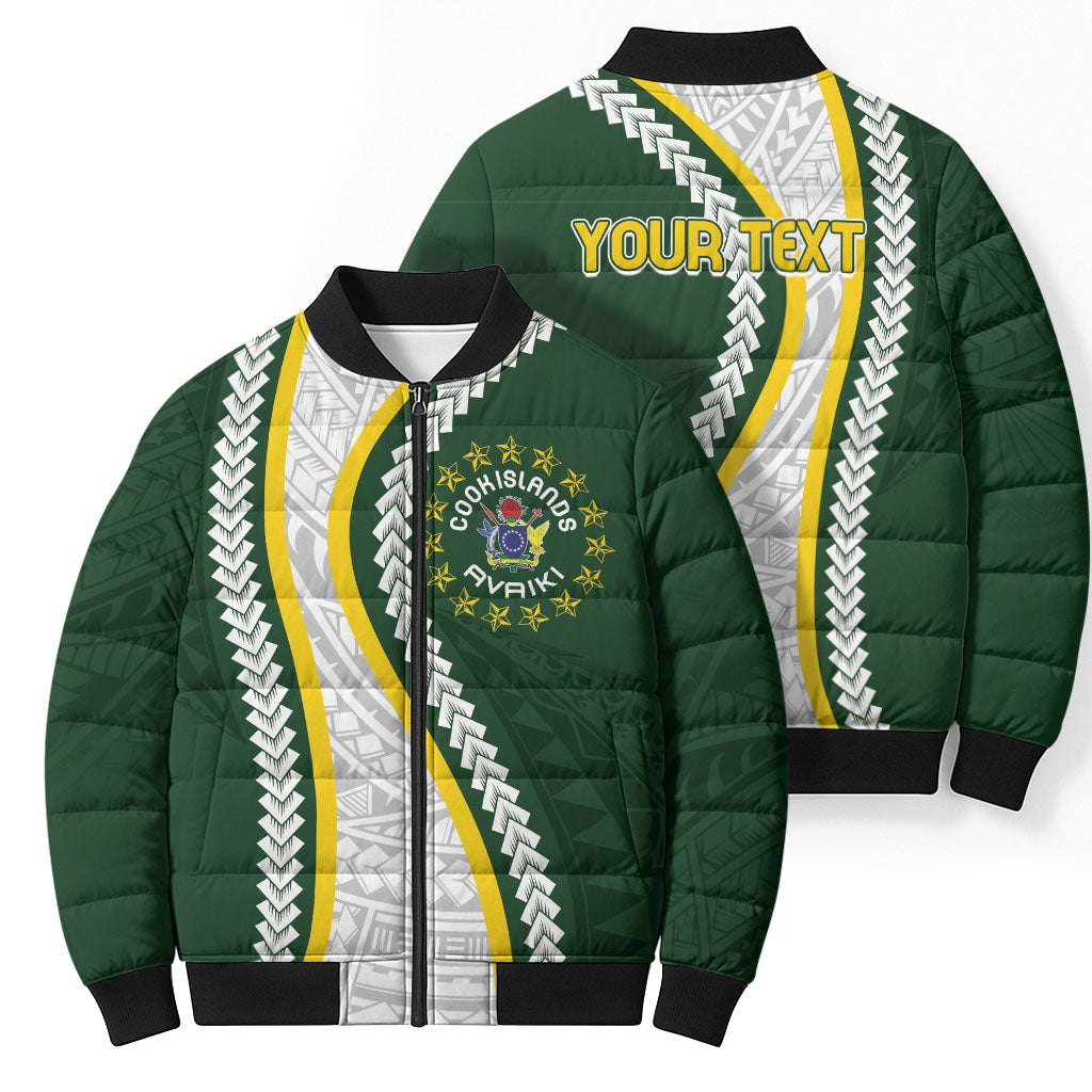 Cook Islands Rugby Personalized Avaiki Bomber Puffer Jacket GO Kuki