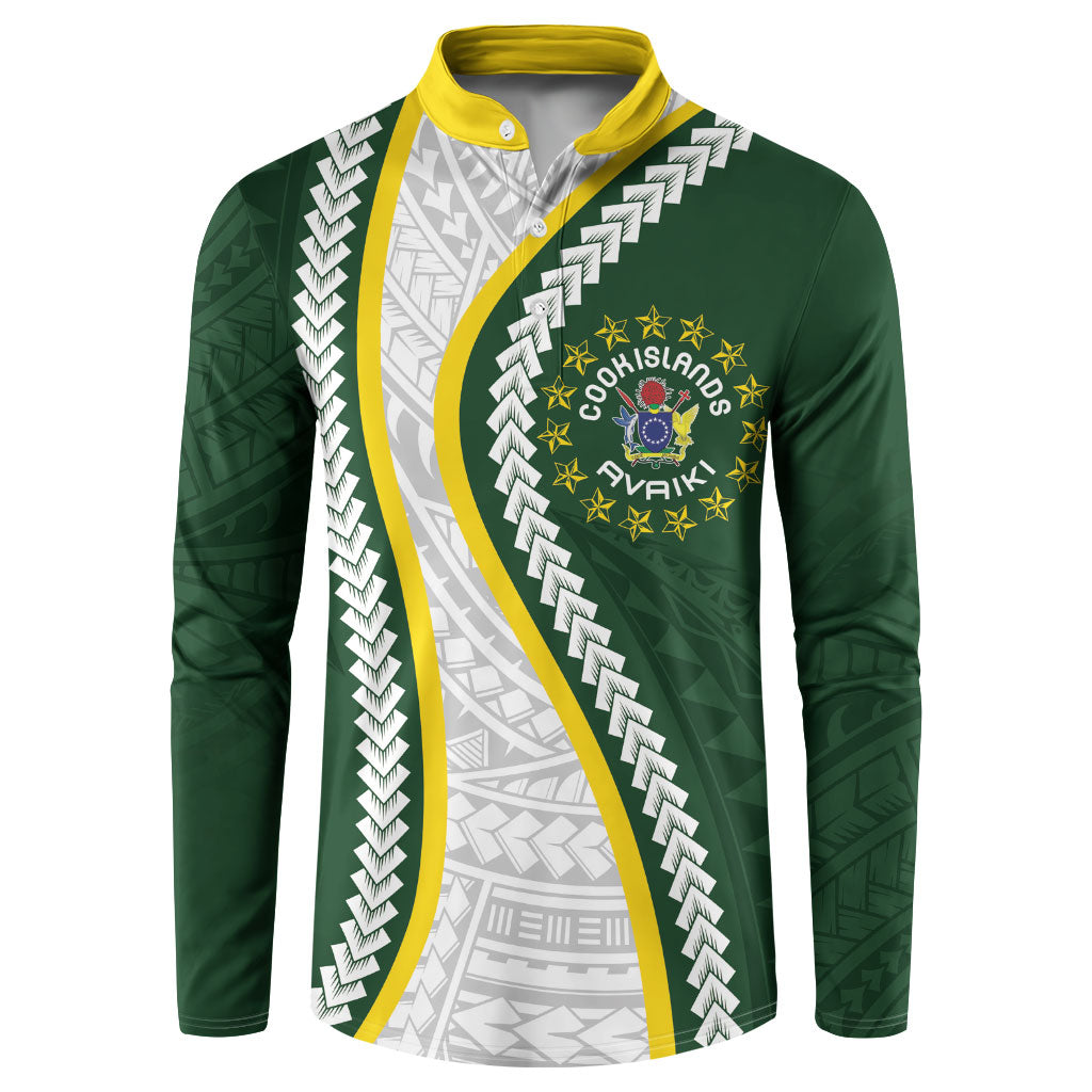 Cook Islands Rugby Personalized Avaiki Button Sweatshirt GO Kuki