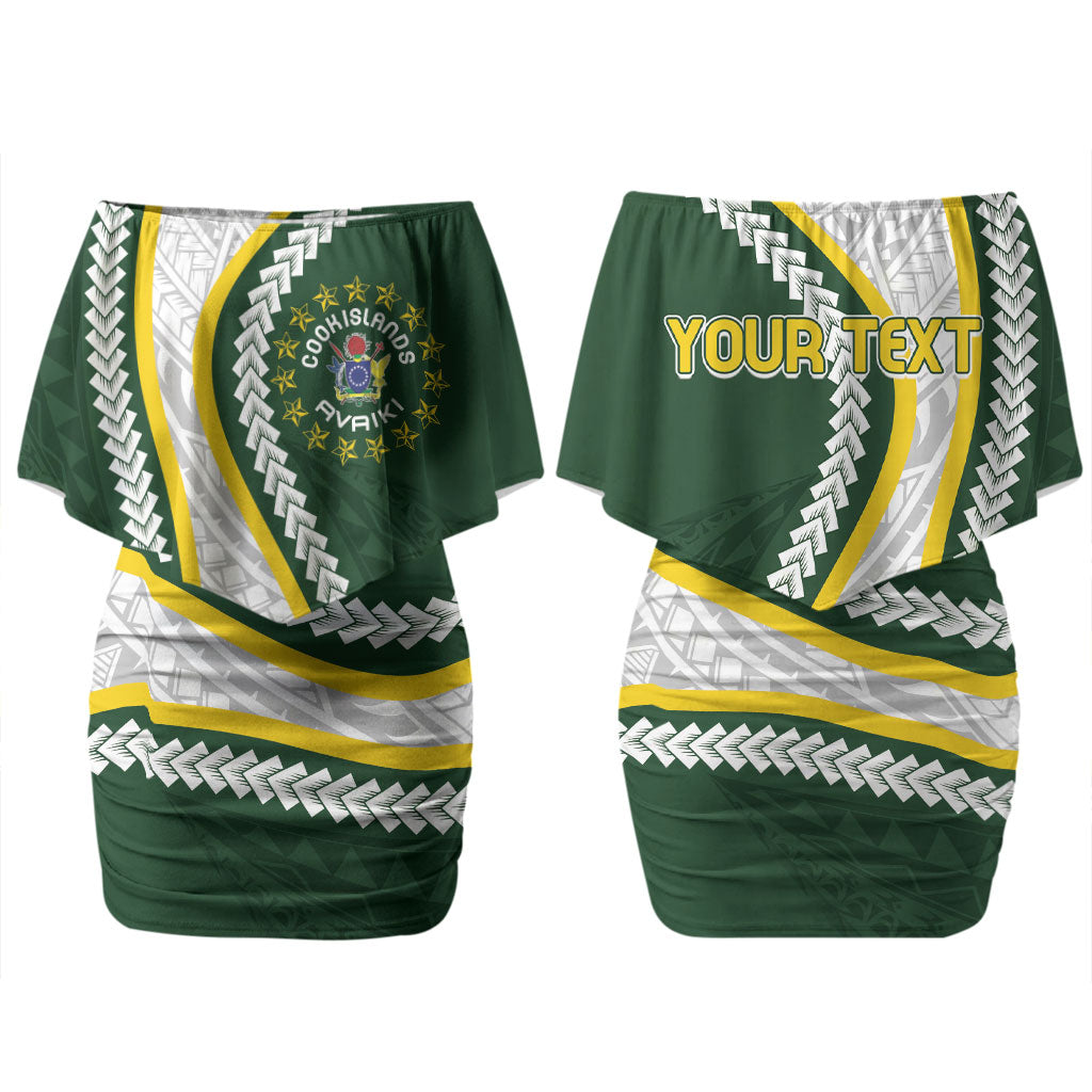 Cook Islands Rugby Personalized Avaiki Couples Matching Off Shoulder Short Dress and Long Sleeve Button Shirt GO Kuki