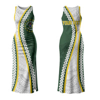 Cook Islands Rugby Personalized Avaiki Couples Matching Tank Maxi Dress and Long Sleeve Button Shirt GO Kuki LT7 - Polynesian Pride