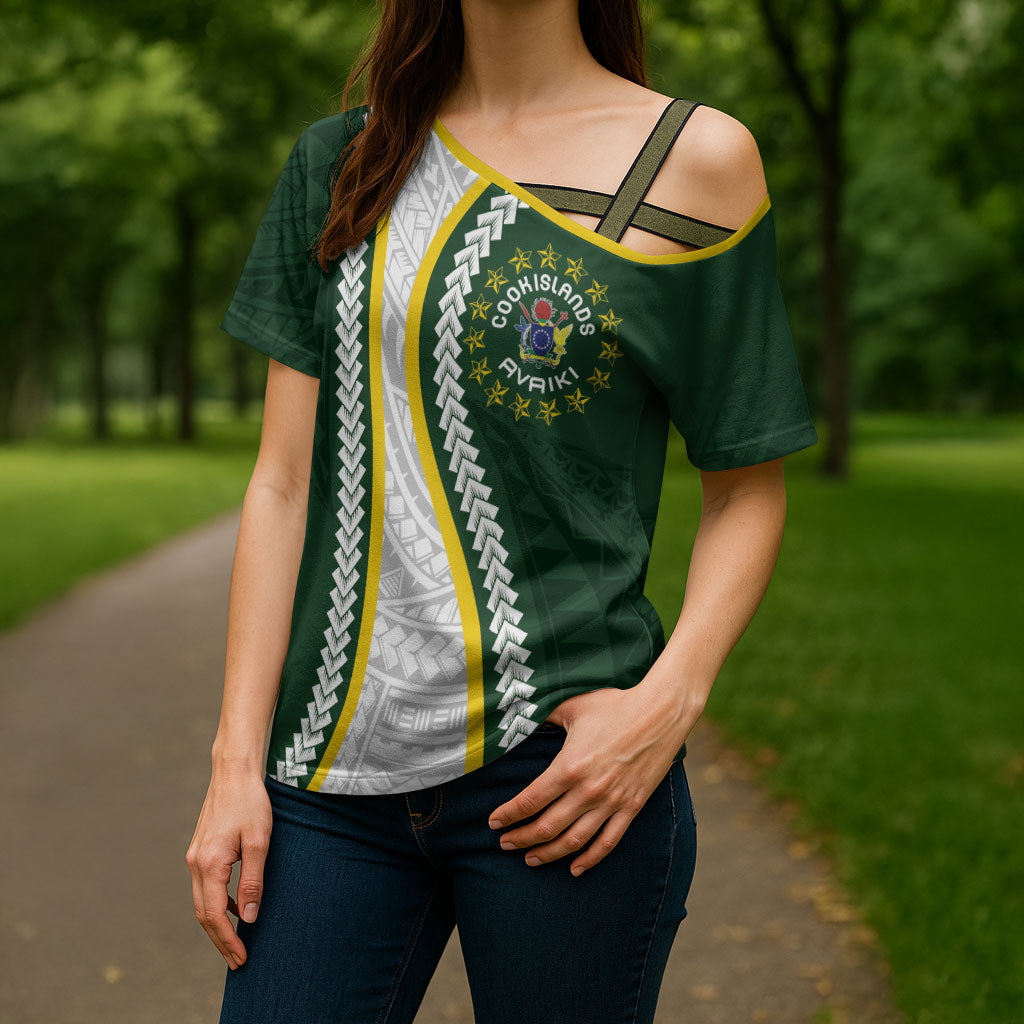 Cook Islands Rugby Personalized Avaiki Cross Shoulder Shirt GO Kuki