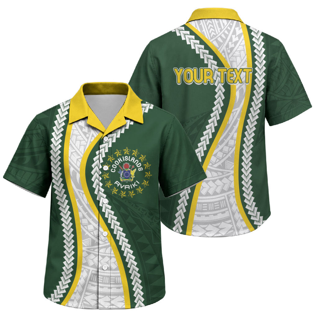 Cook Islands Rugby Personalized Avaiki Family Matching Off Shoulder Short Dress and Hawaiian Shirt GO Kuki LT7 Son's Shirt Green - Polynesian Pride