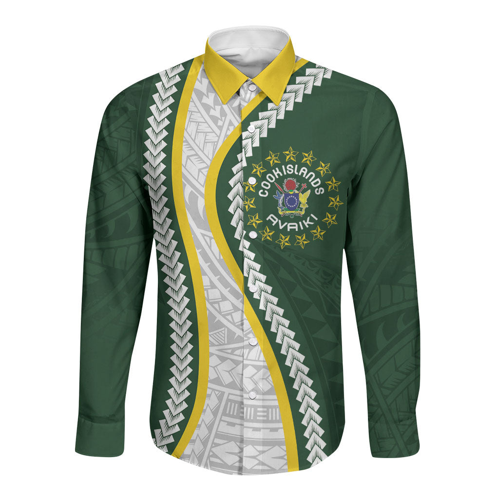Cook Islands Rugby Personalized Avaiki Long Sleeve Button Shirt GO Kuki