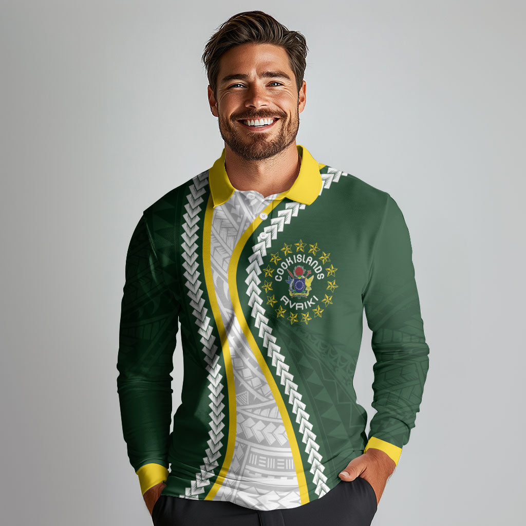 Cook Islands Rugby Personalized Avaiki Long Sleeve Polo Shirt GO Kuki