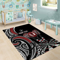 New Zealand Darts Personalized Hei Manaia Area Rug Classic Kowhaiwhai