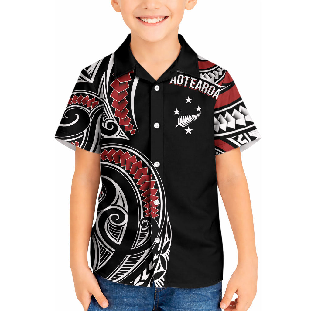 New Zealand Darts Personalized Hei Manaia Kid Hawaiian Shirt Classic Kowhaiwhai LT7 Kid Black - Polynesian Pride