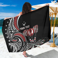 New Zealand Darts Personalized Hei Manaia Sarong Classic Kowhaiwhai LT7 One Size 44 x 66 inches Black - Polynesian Pride