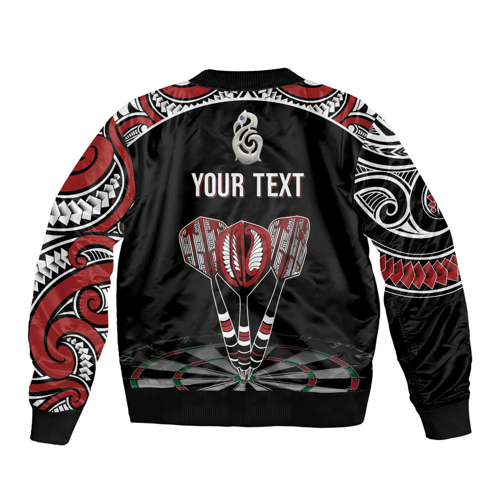 New Zealand Darts Personalized Hei Manaia Sleeve Zip Bomber Jacket Classic Kowhaiwhai