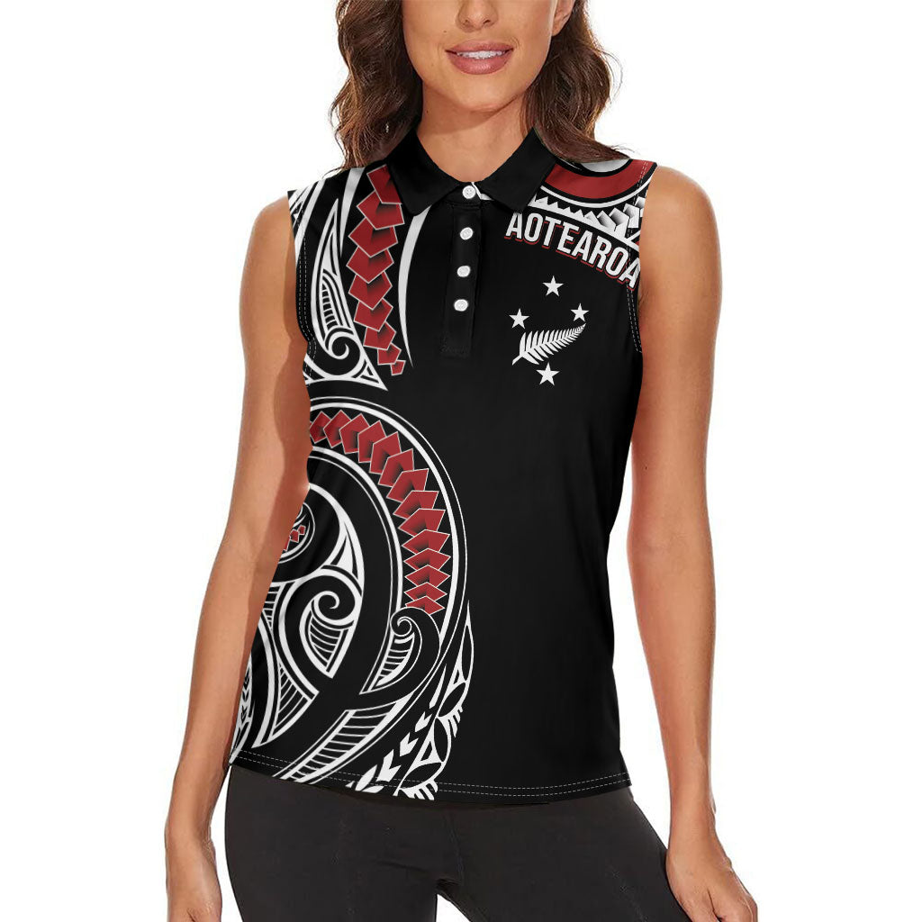 New Zealand Darts Personalized Hei Manaia Women Sleeveless Polo Shirt Classic Kowhaiwhai LT7 - Polynesian Pride