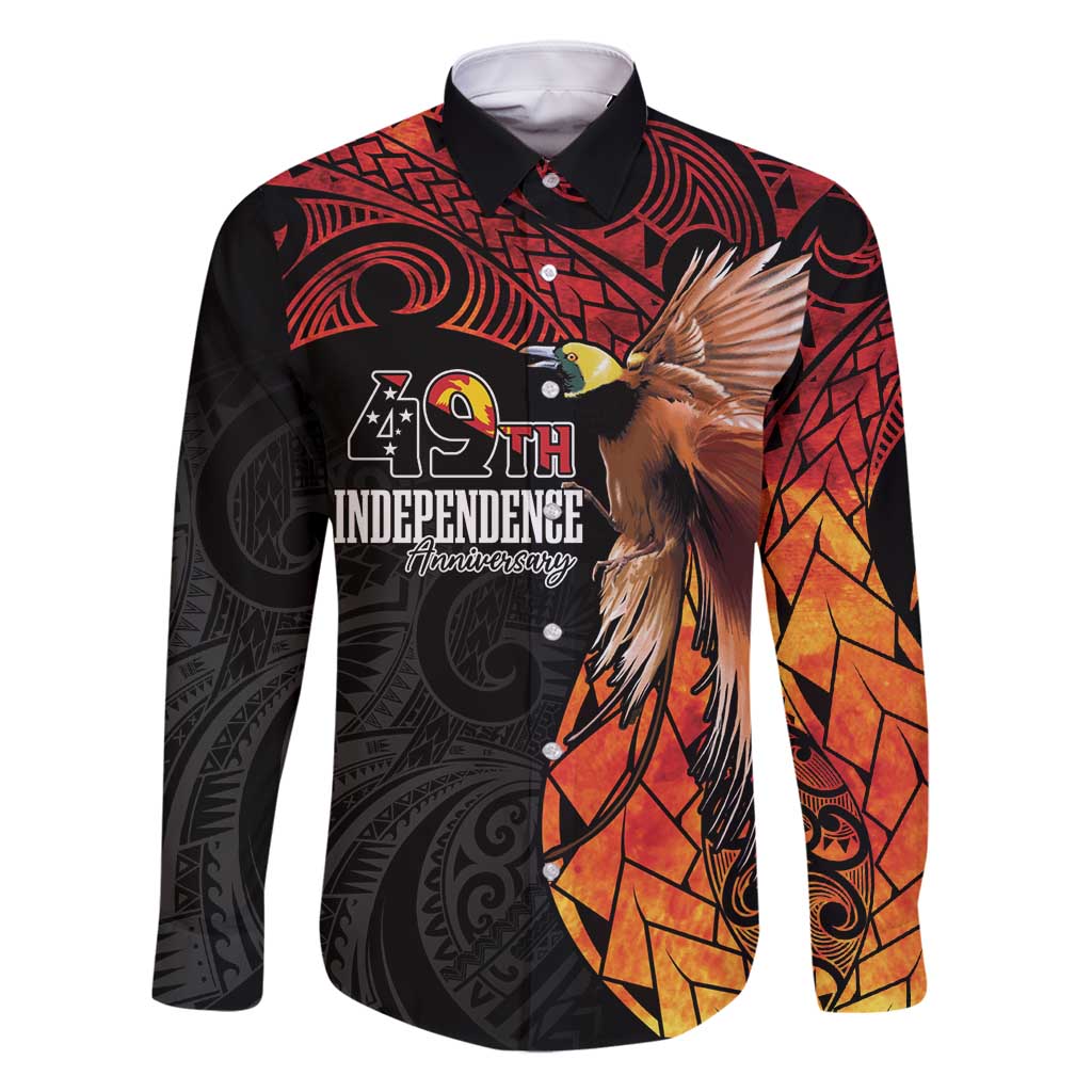 Papua New Guinea Personalised Family Matching Long Sleeve Bodycon Dress and Hawaiian Shirt Grunge Style 49th Independence Anni