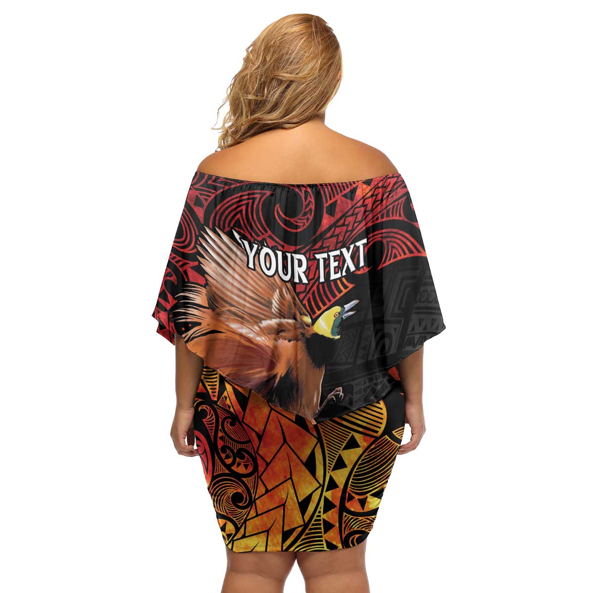 Papua New Guinea Personalised Family Matching Off Shoulder Short Dress and Hawaiian Shirt Grunge Style 49th Independence Anni