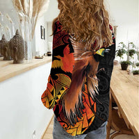 Papua New Guinea Personalised Women Casual Shirt Grunge Style 49th Independence Anni