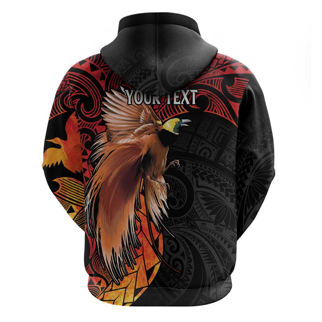 Papua New Guinea Personalised Zip Hoodie Grunge Style 49th Independence Anni