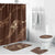 Aloha Hawaii Floral Tapa Bathroom Set Patchwork Mocha - Polynesian Pride