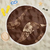 Aloha Hawaii Floral Tapa Beach Blanket Patchwork Mocha - Polynesian Pride