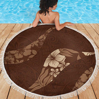 Aloha Hawaii Floral Tapa Beach Blanket Patchwork Mocha - Polynesian Pride